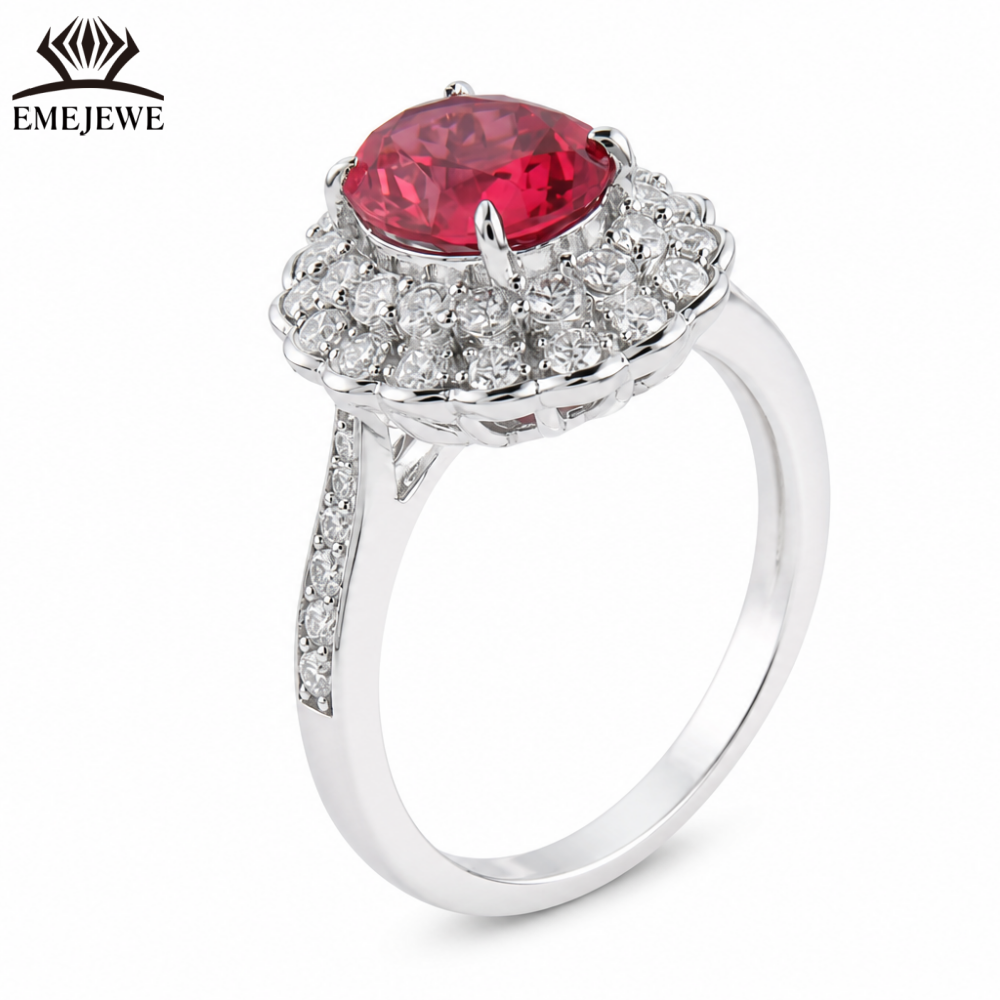925 Sterling Silver Classic Wedding Sapphire Halo Ring White Moissanite Surrounded Oval Gemstone Women Engagement Fine