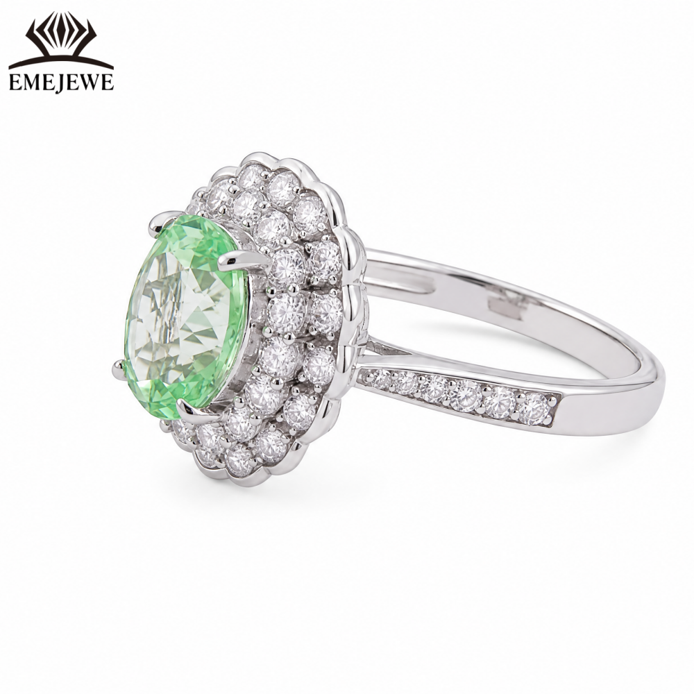 925 Sterling Silver Classic Wedding Sapphire Halo Ring White Moissanite Surrounded Oval Gemstone Women Engagement Fine