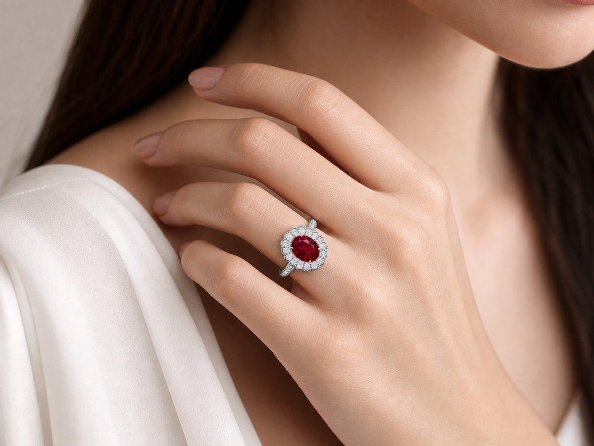 925 Sterling Silver Classic Wedding Sapphire Halo Ring White Moissanite Surrounded Oval Gemstone Women Engagement Fine