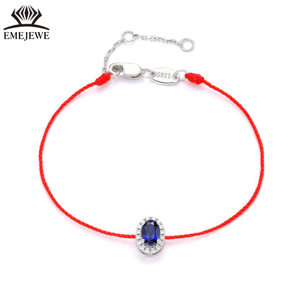 925 sterling silver Oval 4 * 6mm ruby&royal sapphire bracelet Third Party Certified