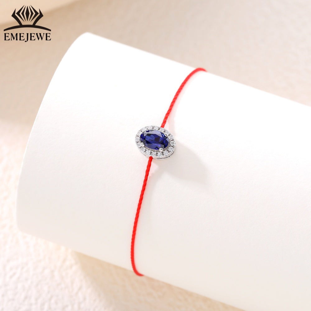 925 sterling silver Oval 4 * 6mm ruby&royal sapphire bracelet Third Party Certified