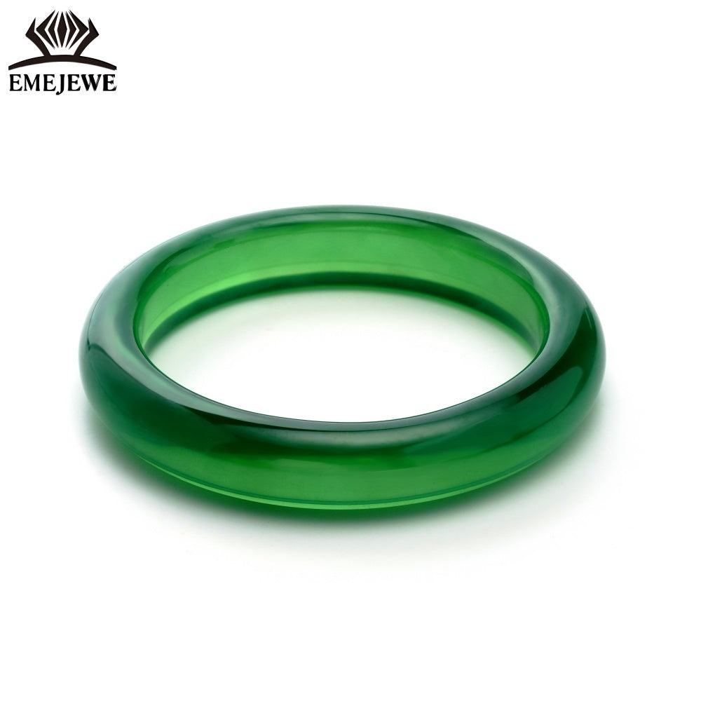 High Quality Natural Green YAG Unisex Trendy Polished Round Bangle Bracelet for Gift